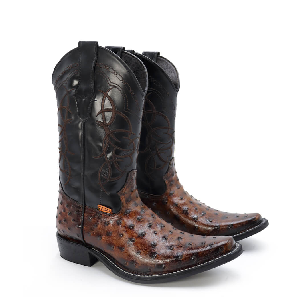 Bota Vaquera Punta de Pato de Avestruz CY802-OSS