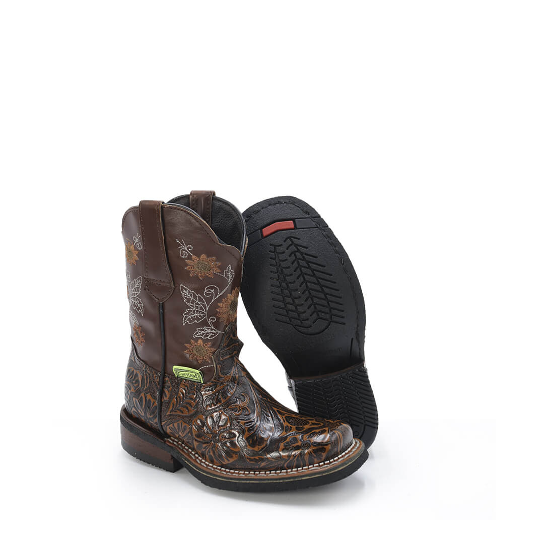 Bota Rodeo de Cincelado Flores CY902-CMM