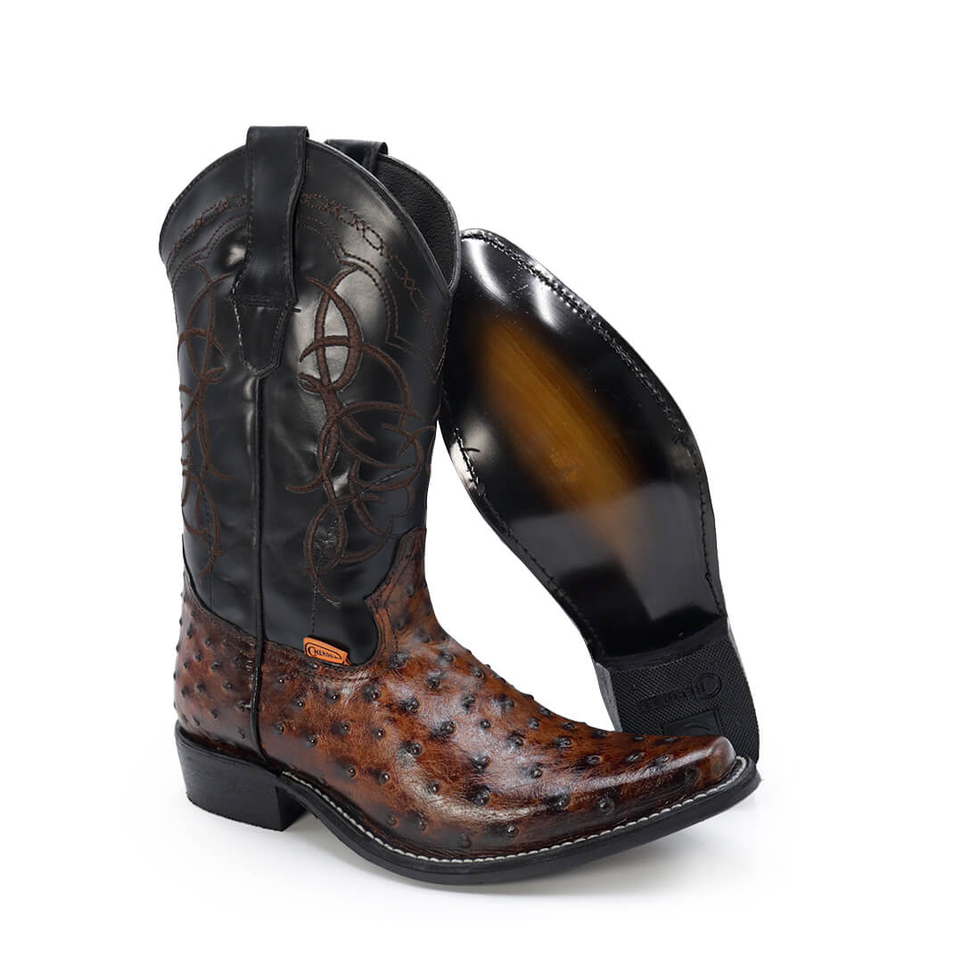 Bota Vaquera Punta de Pato de Avestruz CY802-OSS