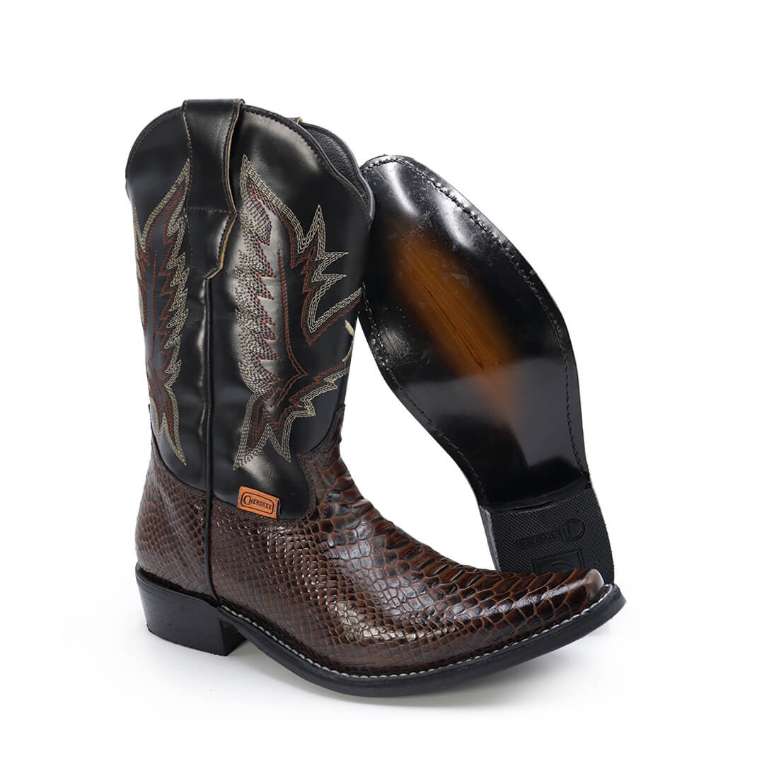 Bota Vaquera Punta de Pato de Pitón CY801-OSF