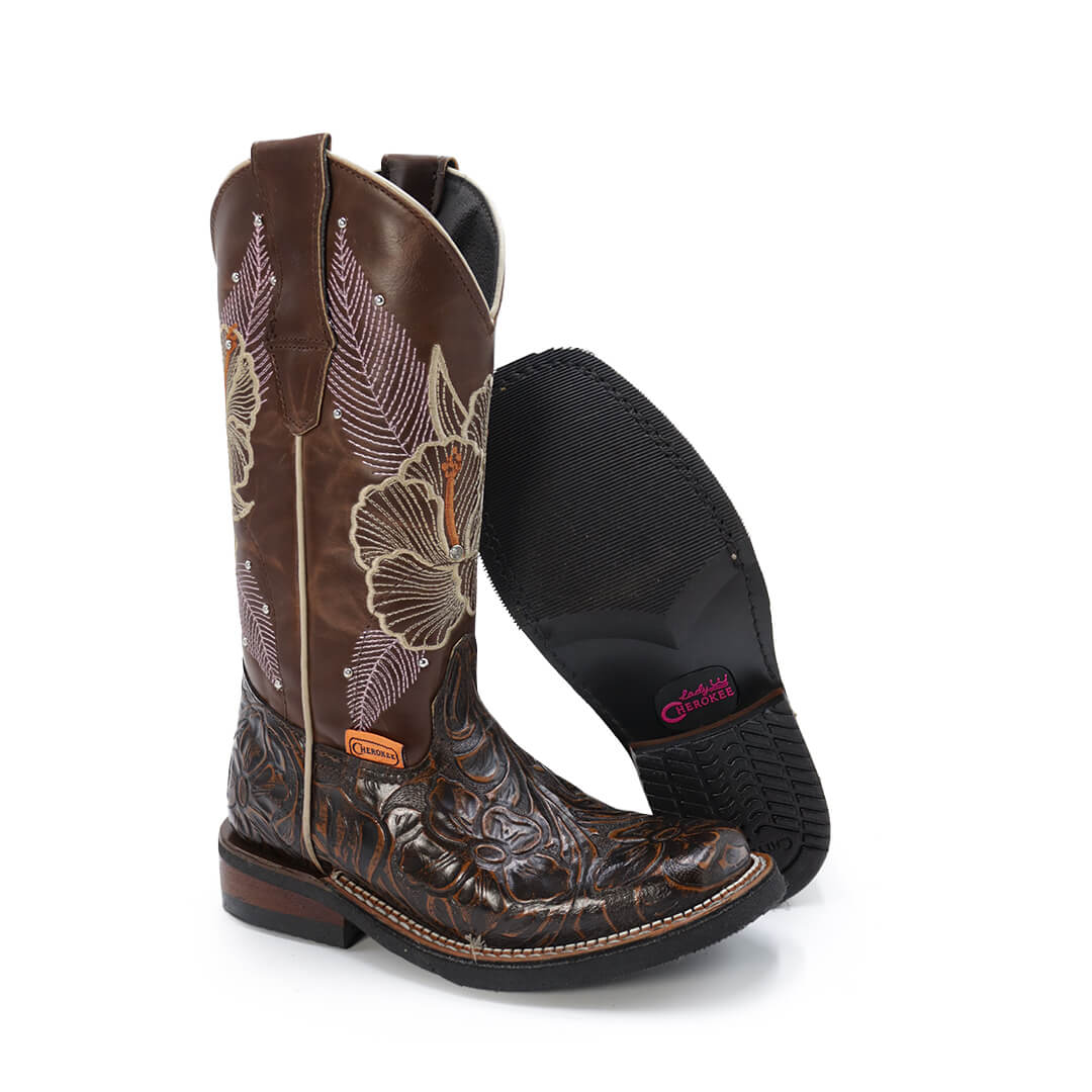 Bota Rodeo de Cincelado Flor CY602-CMF