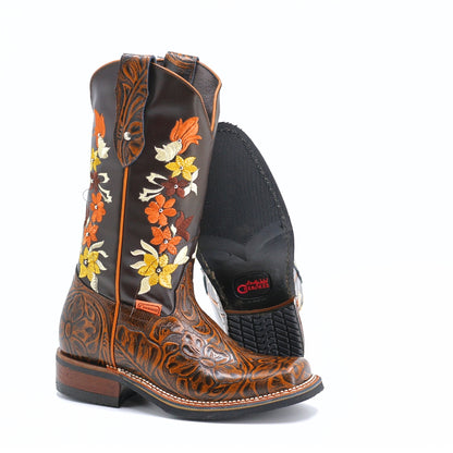 Bota Rodeo Cincelado Margaritas CY606