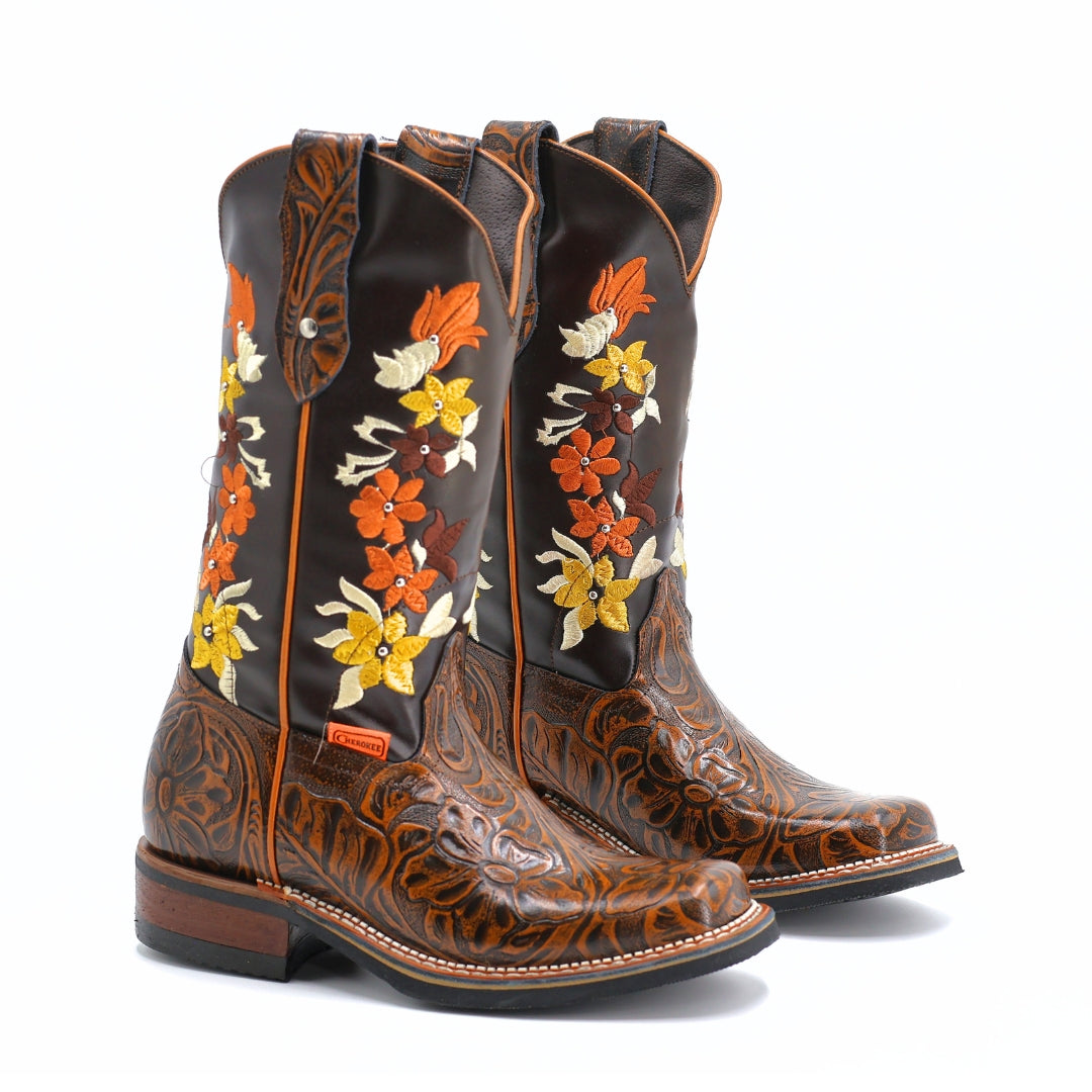 Bota Rodeo Cincelado Margaritas CY606