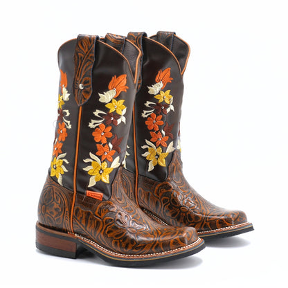 Bota Rodeo Cincelado Margaritas CY606