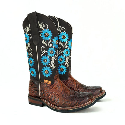 Bota Rodeo Cincelado Margaritas CY604-OSC