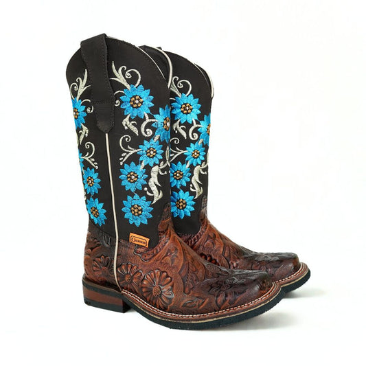 Bota Rodeo Cincelado Margaritas CY604-OSC