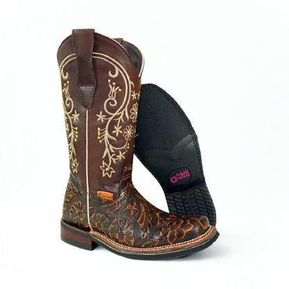 Bota Rodeo Cincelado Margaritas CY604-CMM