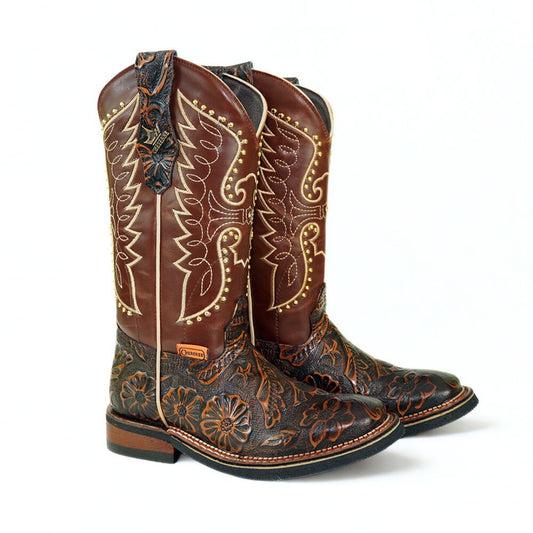Bota Bulldog Cincelado Margaritas CY605-CMM